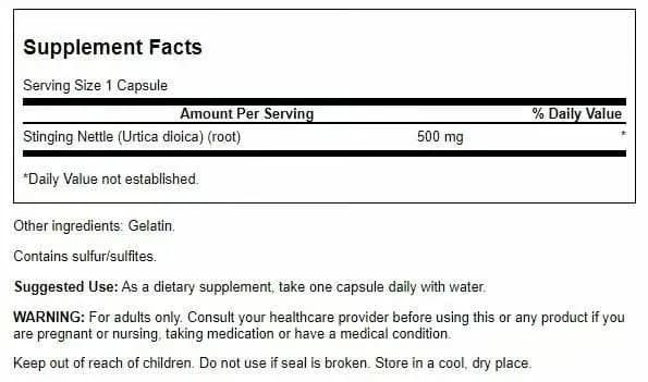 Swanson Stinging Nettle Root 500 mg | Herbal Supplement for Men & Overall Health Support thumbnail 2