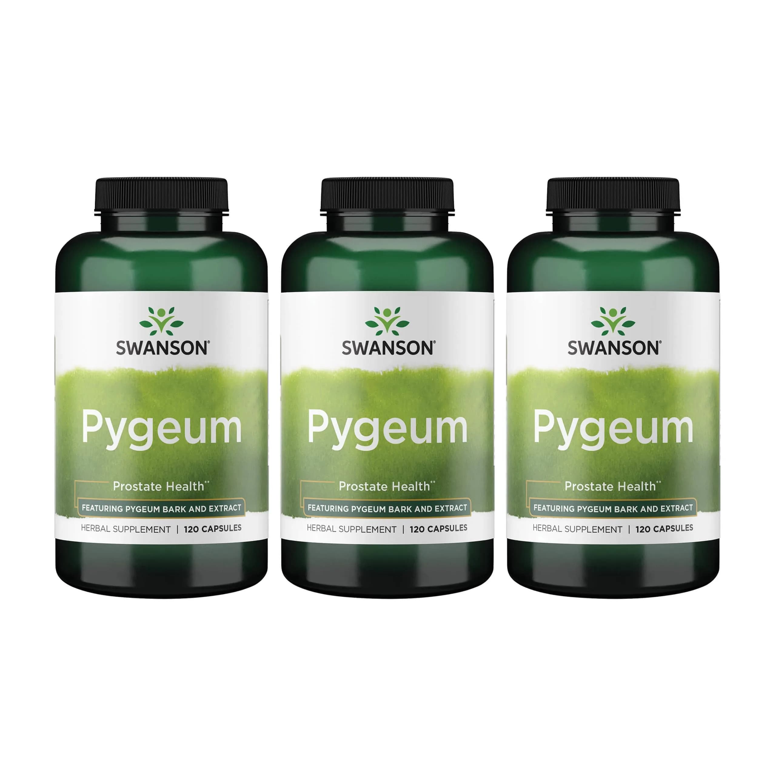 Swanson Pygeum Herbal Supplement 400 mg 360 Capsules (120 Count x 3) | Supports Prostate, Urinary Tract & Bladder Health