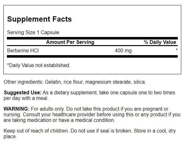 Swanson Berberine HCl Metabolic Health 400 mg Vegan Capsules 240 Count (Pack of 4) | Supports Cardiovascular & Metabolic Health thumbnail 3