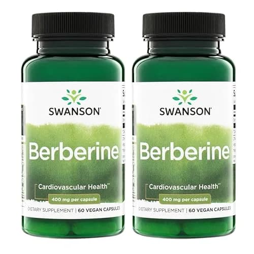 Swanson Berberine HCl Metabolic Health 400 mg 120 Vegan Capsules (60 Count Pack of 2) thumbnail 1