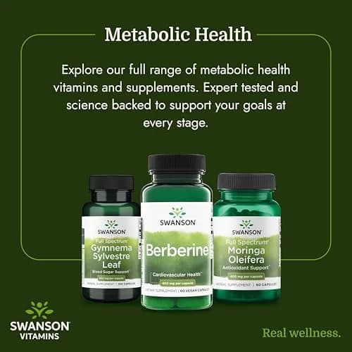 Swanson Berberine HCl Metabolic Health 400 mg 120 Vegan Capsules (60 Count Pack of 2) thumbnail 6