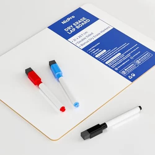 Nicpro 2 Pack Small Dry Erase Lapboards 9''x 12'' (22.86cm x 30.48cm) | Double-Sided Writing Surface thumbnail 6
