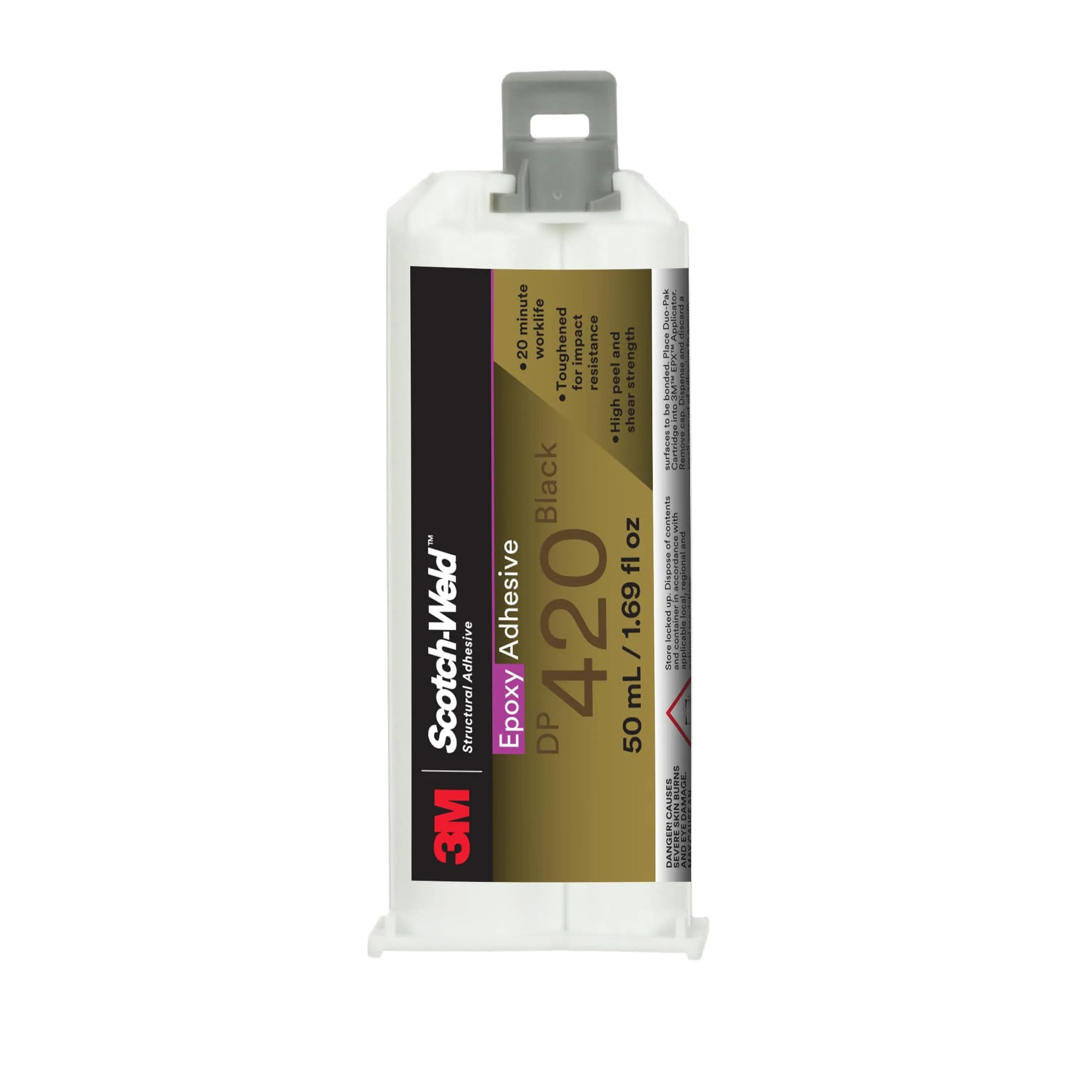 3M Scotch-Weld DP420 Epoxy Adhesive 50ml (1.69 Fl Oz) Duo-Pak | High Strength Metal Bonding