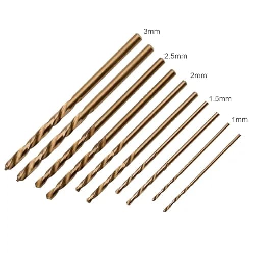 SPKLINE 10 Pcs Cobalt Drill Bit Set 1mm-3mm | 135° Split-Point M35 HSS Metal Drill Bits thumbnail 2