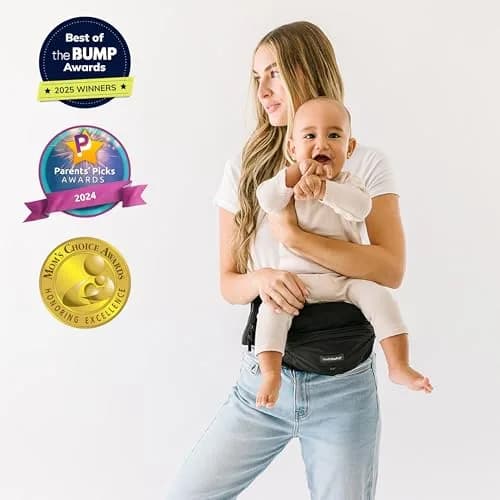TushBaby Hip Seat Baby Carrier for Babies & Toddlers up to 45 lbs | Supportive, No-Foam, Lightweight with Storage thumbnail 2