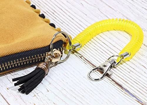 Mini Skater 6Pcs Spiral Retractable Spring Coil Keychain | Theftproof & Stretch Cord thumbnail 4