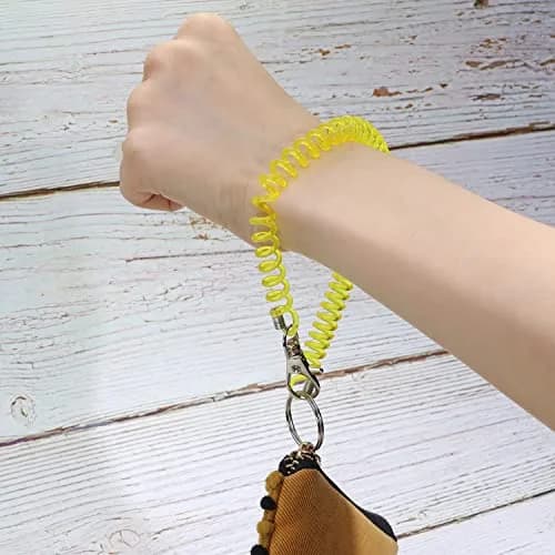 Mini Skater 6Pcs Spiral Retractable Spring Coil Keychain | Theftproof & Stretch Cord thumbnail 5