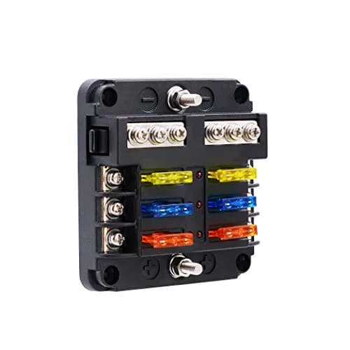 BlueFire 6-Way Blade Fuse Box 32V DC (176g) | LED Indicator for Easy Blown Fuse Identification thumbnail 1