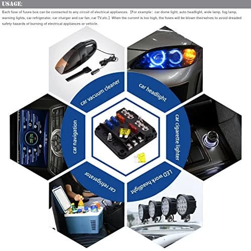 BlueFire 6-Way Blade Fuse Box 32V DC (176g) | LED Indicator for Easy Blown Fuse Identification thumbnail 6