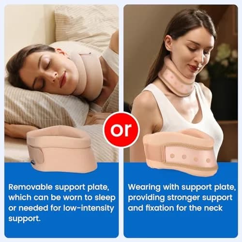 Velpeau Neck Brace for Neck Pain Support - Soft Cervical Collar for Sleeping, Support & Relief (Khaki, M: 11.5-14"/3") thumbnail 5