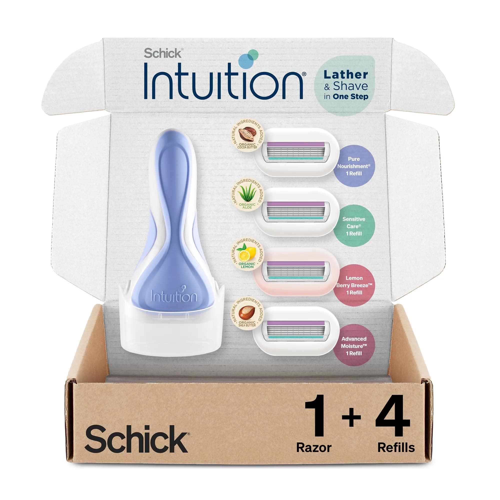 INTUITION Organic 6 Count Razor Refills | Moisturizing & Gentle for Women — Razor