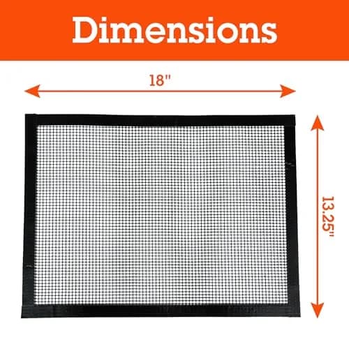 Camerons Heavy Duty Non-Stick Grilling Mesh Sheet 13.5" x 18" (2-Pack) | Reusable BBQ Mat for Gas, Charcoal, Oven Grills thumbnail 6
