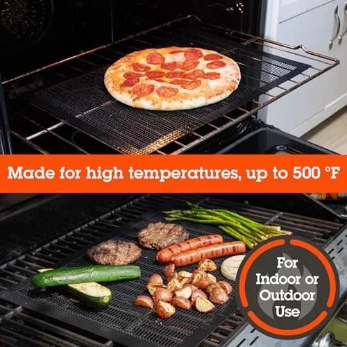 Camerons Heavy Duty Non-Stick Grilling Mesh Sheet 13.5" x 18" (2-Pack) | Reusable BBQ Mat for Gas, Charcoal, Oven Grills thumbnail 3