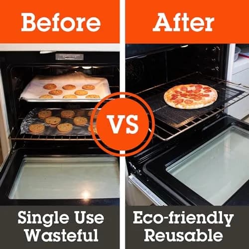 Camerons Heavy Duty Non-Stick Grilling Mesh Sheet 13.5" x 18" (2-Pack) | Reusable BBQ Mat for Gas, Charcoal, Oven Grills thumbnail 4