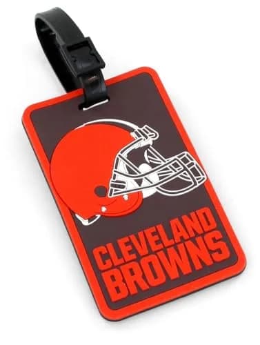 aminco NFL Cleveland Browns Bag Tag | Vibrant Luggage Identifier, High-Quality PU Leather, Adjustable Strap thumbnail 1