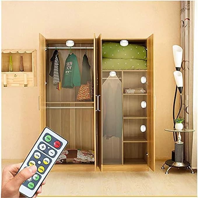 Starxing LED Puck Lights with Remote Control, Stick On Under Cabinet Lights 6-Pack | 4000K Natural White, Battery Powered thumbnail 6