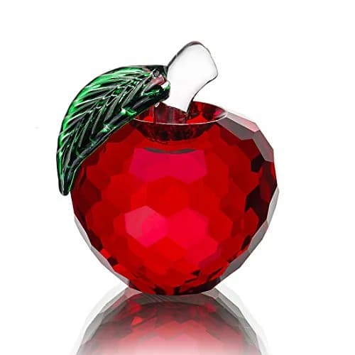 H&D HYALINE & DORA 40mm Red Crystal Apple Paperweight Christmas Eve Decor | Elegant Gift for Office & Home thumbnail 1