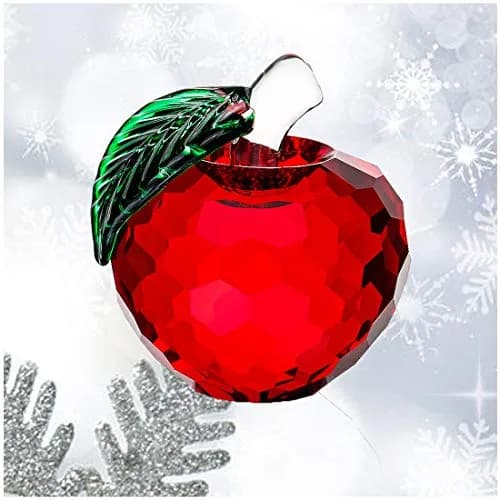 H&D HYALINE & DORA 40mm Red Crystal Apple Paperweight Christmas Eve Decor | Elegant Gift for Office & Home thumbnail 4