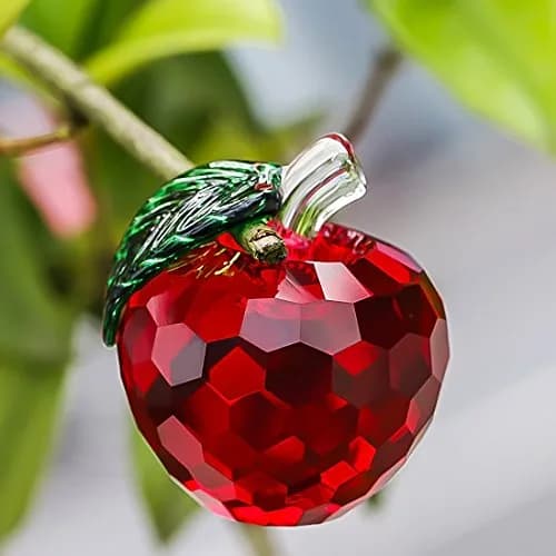 H&D HYALINE & DORA 40mm Red Crystal Apple Paperweight Christmas Eve Decor | Elegant Gift for Office & Home thumbnail 3