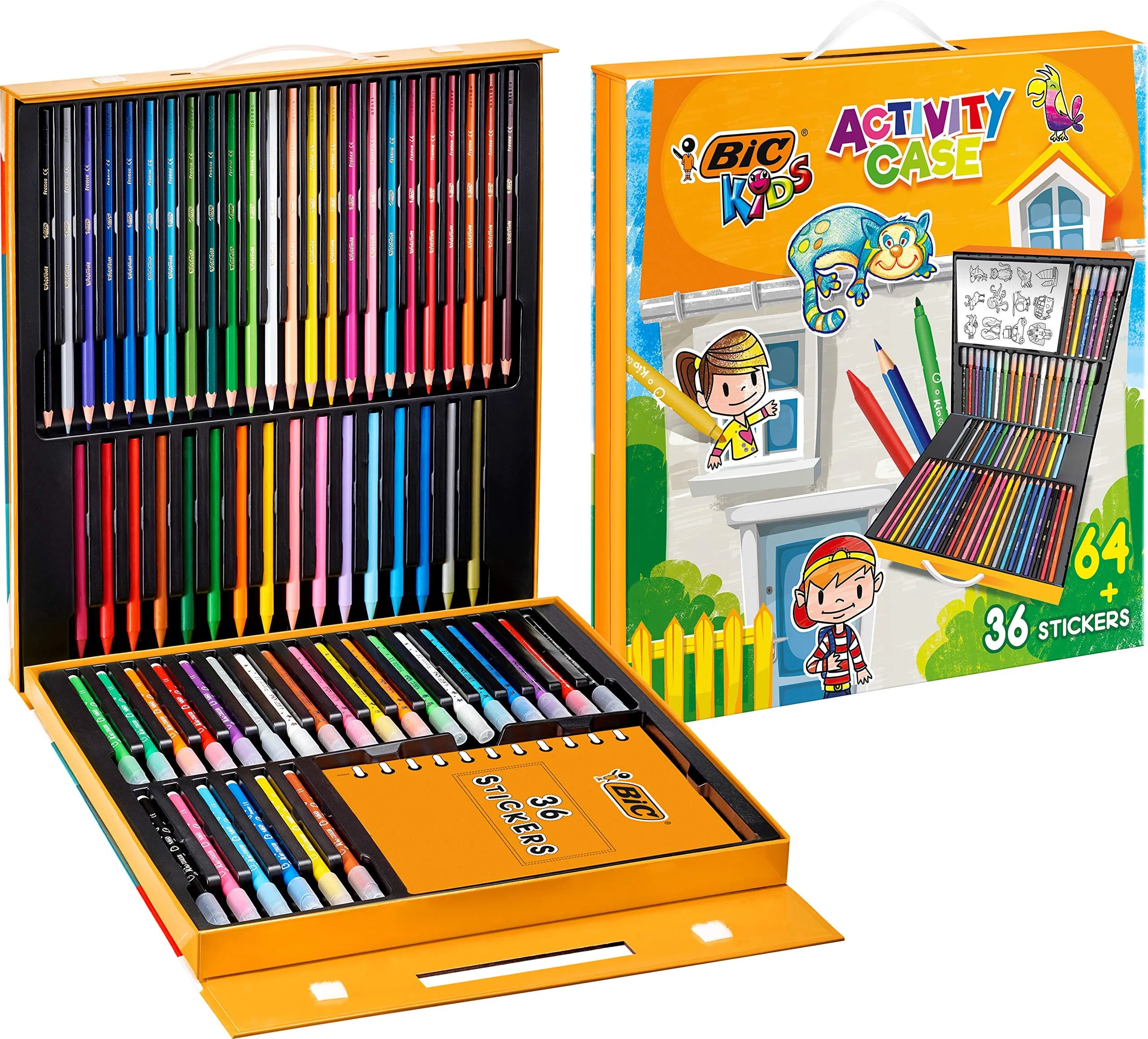 BIC Kids Stationery Activity Set and Carry Case, 64 Colouring Items | Complete Coloring Kit for Kids in India - main product image