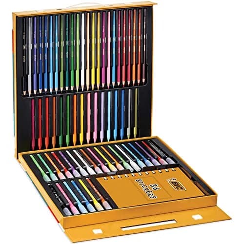 BIC Kids Stationery Activity Set and Carry Case, 64 Colouring Items | Complete Coloring Kit for Kids in India thumbnail 2