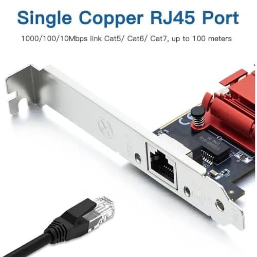 H!Fiber Gigabit PCIe NIC with Intel I210 Chip, 1Gb Network Card (1 Pack) | Intel I210-T1 Compatible Ethernet Adapter thumbnail 2