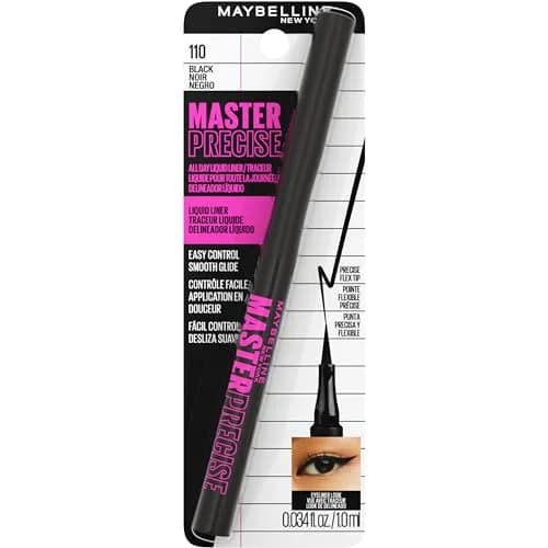 Maybelline Eyestudio Master Precise Liquid Eyeliner, Satin Black 1ml (0.034 Fl Oz) | Waterproof & Smudge-Proof for All-Day Wear thumbnail 8