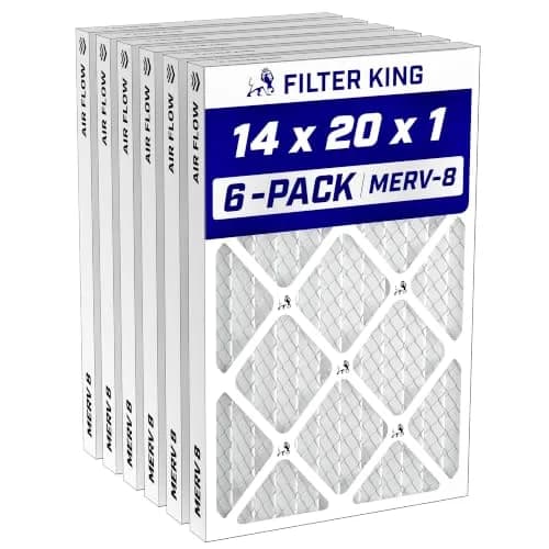 Filter King 14x20x1 Air Filter MERV 8 | 13.5x19.5x0.75, 6-Pack, Lasts 90 Days thumbnail 1