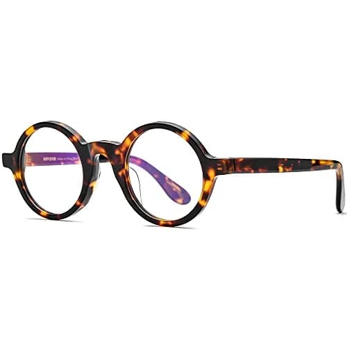 HEPIDEM Vintage Round Optical Glasses Frame 46mm (Leopard Big 46mm) | Full Rim Acetate thumbnail 5