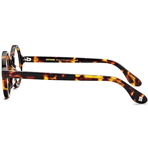 HEPIDEM Vintage Round Optical Glasses Frame 46mm (Leopard Big 46mm) | Full Rim Acetate thumbnail 6