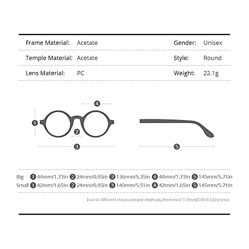 HEPIDEM Vintage Round Optical Glasses Frame 46mm (Leopard Big 46mm) | Full Rim Acetate thumbnail 3