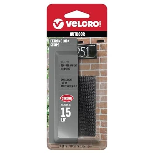 VELCRO Brand Extreme Lock Mounting Strips, Black, 3in x 1in, 4 Sets | Heavy Duty, Water & UV Resistant Mounting Solution thumbnail 1
