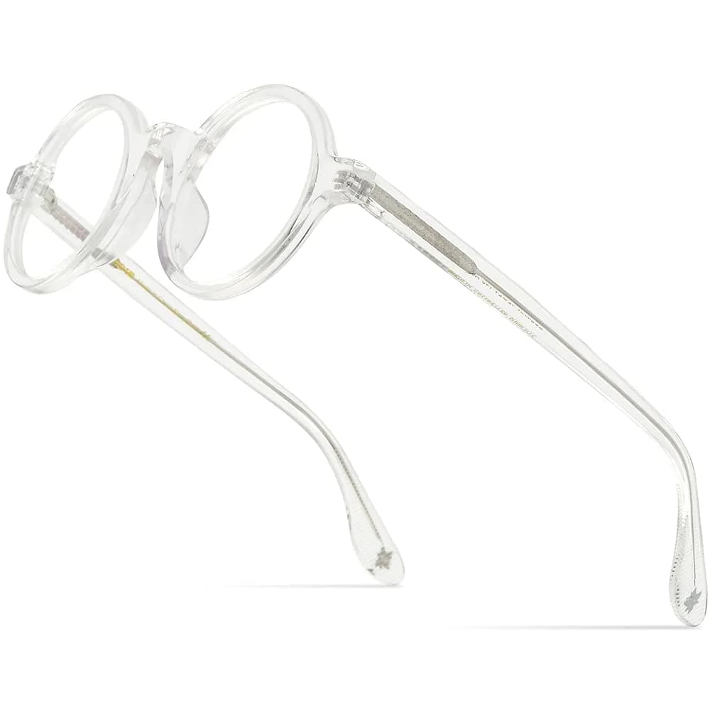 HEPIDEM Vintage Round Optical Glasses Frame 46mm (Clear) | Full Rim Acetate