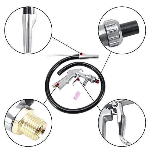 Wogoboo Sand Blaster Kit with 6mm Steel Nozzle & 4 Ceramic Nozzles | 135x150mm Siphon Feed Gun for Rust Removal & Surface Polishing thumbnail 3