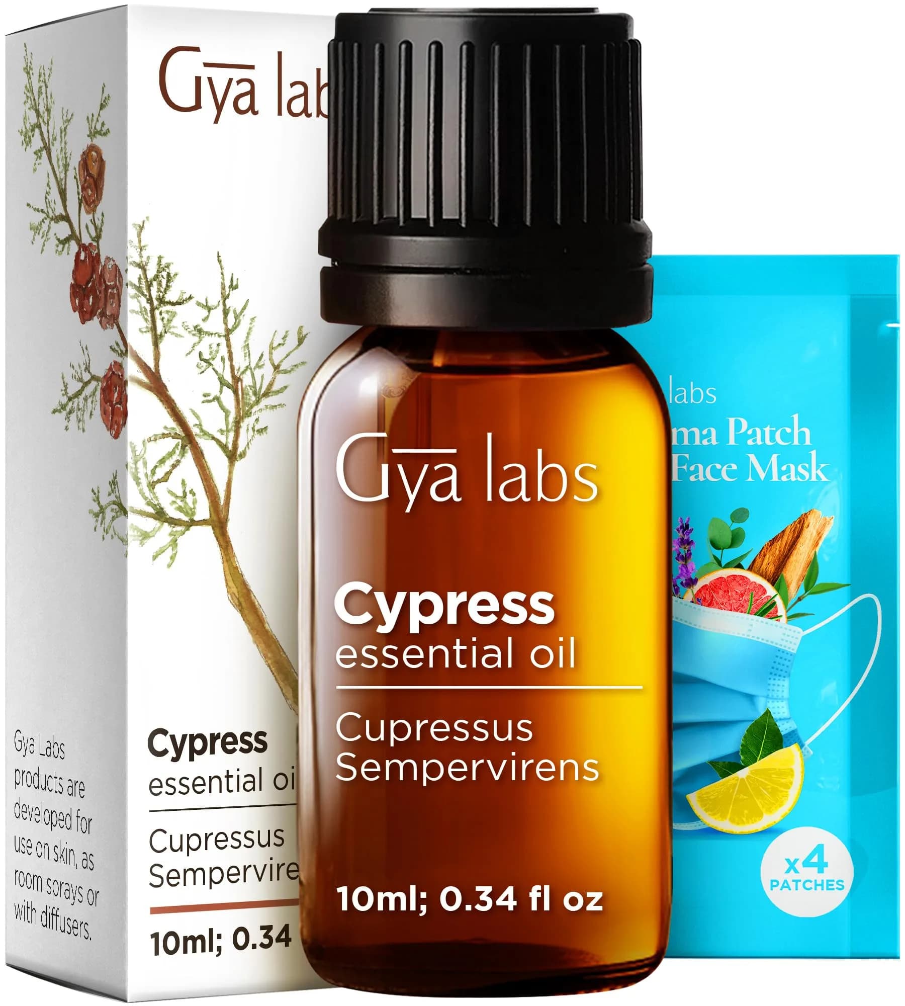 Gya Labs Cypress Essential Oil 10ml (0.34 Fl Oz) | Natural Green & Earthy Aroma for Diffusers & Candles — Cypress