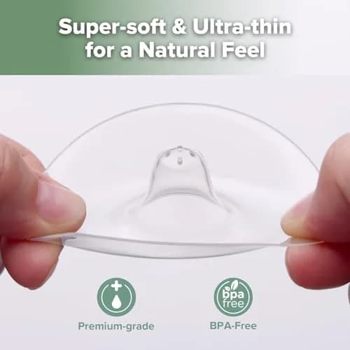 haakaa Silicone Nipple Shields for Breastfeeding with Carry Case, 18mm (2-Pack) | Patented Cut-Out Shape for Latch Support thumbnail 4