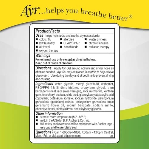 AYR Saline Nasal Gel with Aloe 29.57ml (1.0 Fl Oz) | Soothes Dry Noses thumbnail 2