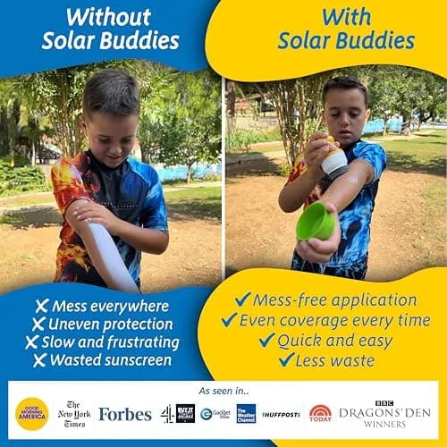 Solar Buddies Refillable Sunscreen Applicator — Full Blue — 100ml (3.4 Fl Oz) | Mess-Free Roll-On for All Skin Types thumbnail 3
