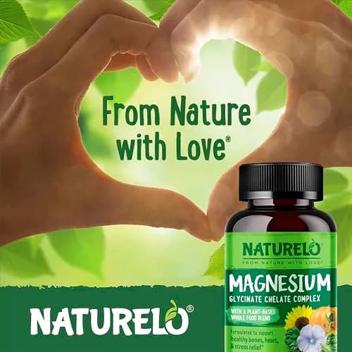 NATURELO Magnesium Glycinate Chelate Complex 200 mg 120 Count | Supports Sleep, Calm, Muscle Cramp & Stress Relief, Gluten Free, Non GMO, with Organic Vegetables thumbnail 5