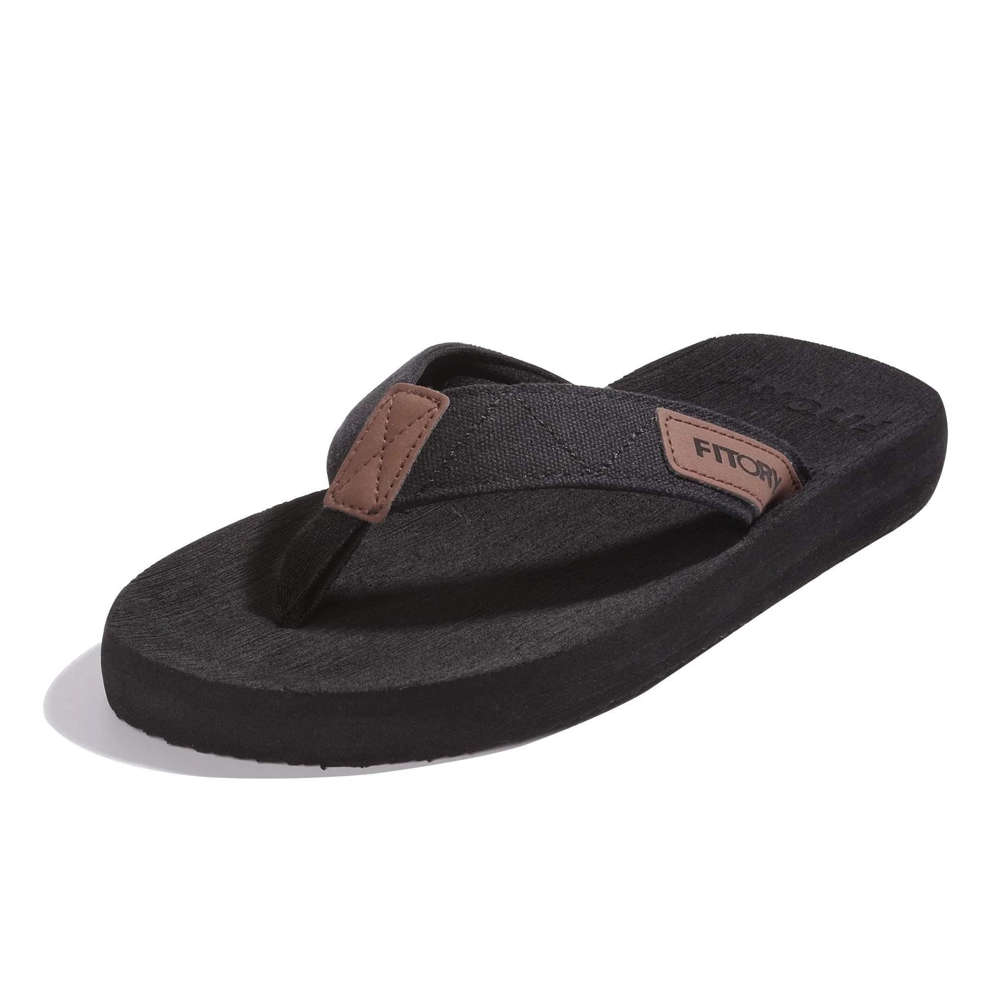 FITORY Men's Flip-Flops, Thongs Sandals Comfort Slippers for Beach | Water-Resistant, Arch Support, Non-slip Sole - main product image