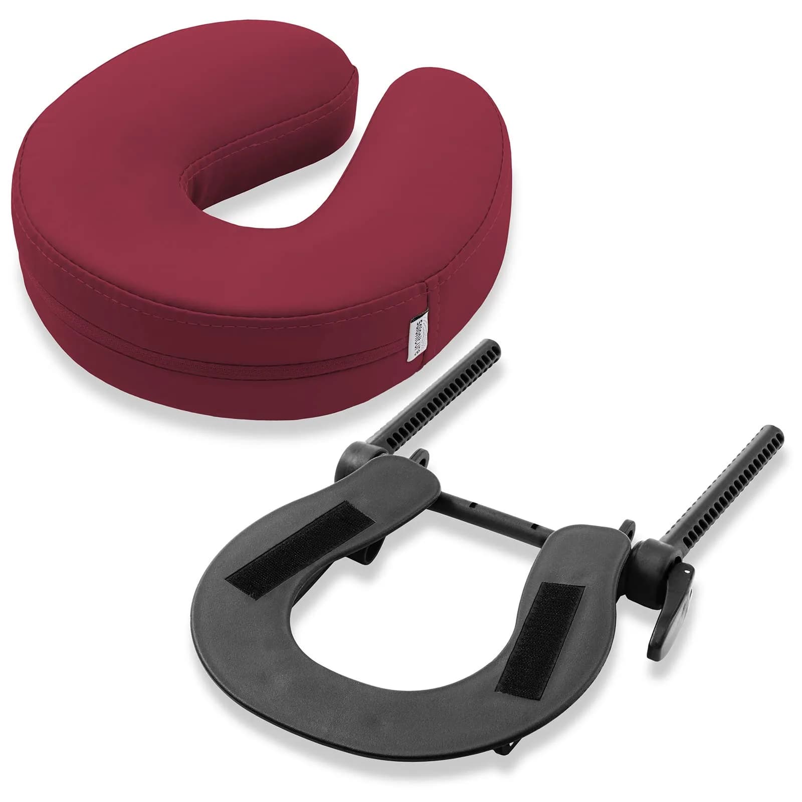 Saloniture Adjustable Massage Table Face Cradle and Pillow 3" Foam - Burgundy | Universal Fit for Portable Massage Tables