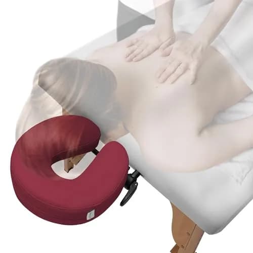 Saloniture Adjustable Massage Table Face Cradle and Pillow 3" Foam - Burgundy | Universal Fit for Portable Massage Tables thumbnail 5
