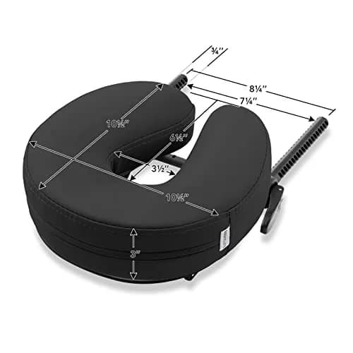 Saloniture Adjustable Massage Table Face Cradle and Pillow 3" Foam - Black | Universal Fit for Portable Tables thumbnail 6