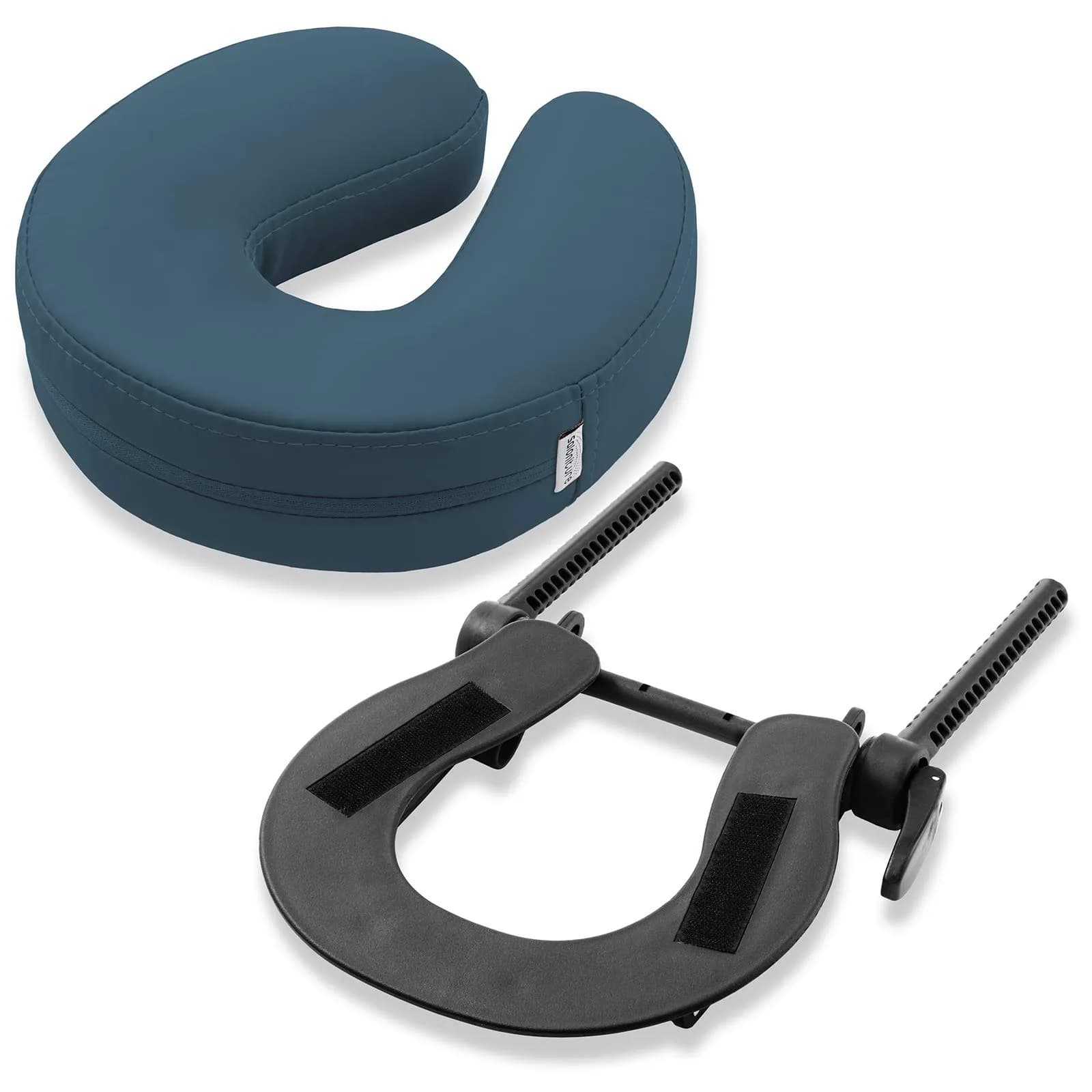 Saloniture Adjustable Massage Table Face Cradle and Pillow 3" Foam - Blue | Universal Fit for Standard Portable Tables