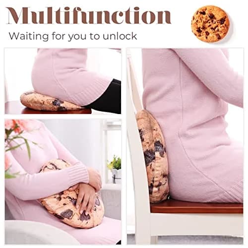 HYSEAS Round Throw Pillow 13.4 Inch Chocolate Cookie | 3D Digital Print Plush Food-Shaped Pillow (70-120c) thumbnail 4