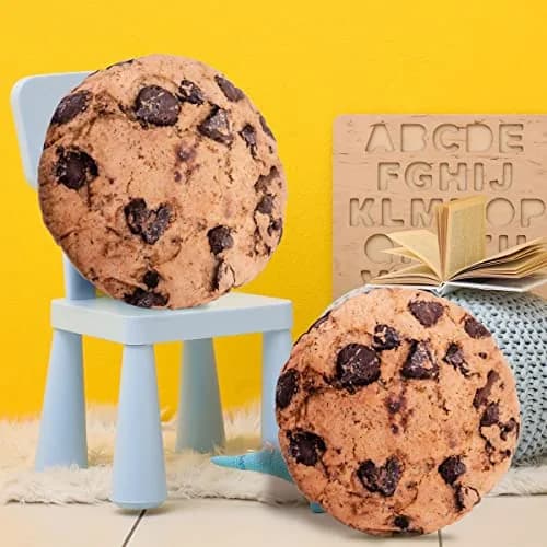 HYSEAS Round Throw Pillow 13.4 Inch Chocolate Cookie | 3D Digital Print Plush Food-Shaped Pillow (70-120c) thumbnail 2