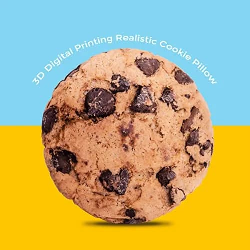 HYSEAS Round Throw Pillow 13.4 Inch Chocolate Cookie | 3D Digital Print Plush Food-Shaped Pillow (70-120c) thumbnail 3
