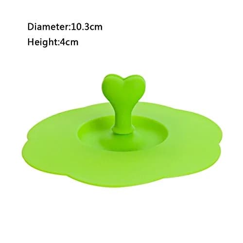 AKOAK 6 Pcs Silicone Cup Lids with Spoon Holder, 10.3cm Diameter, Food Grade, Airtight, Microwave Safe, 6 Colors thumbnail 2