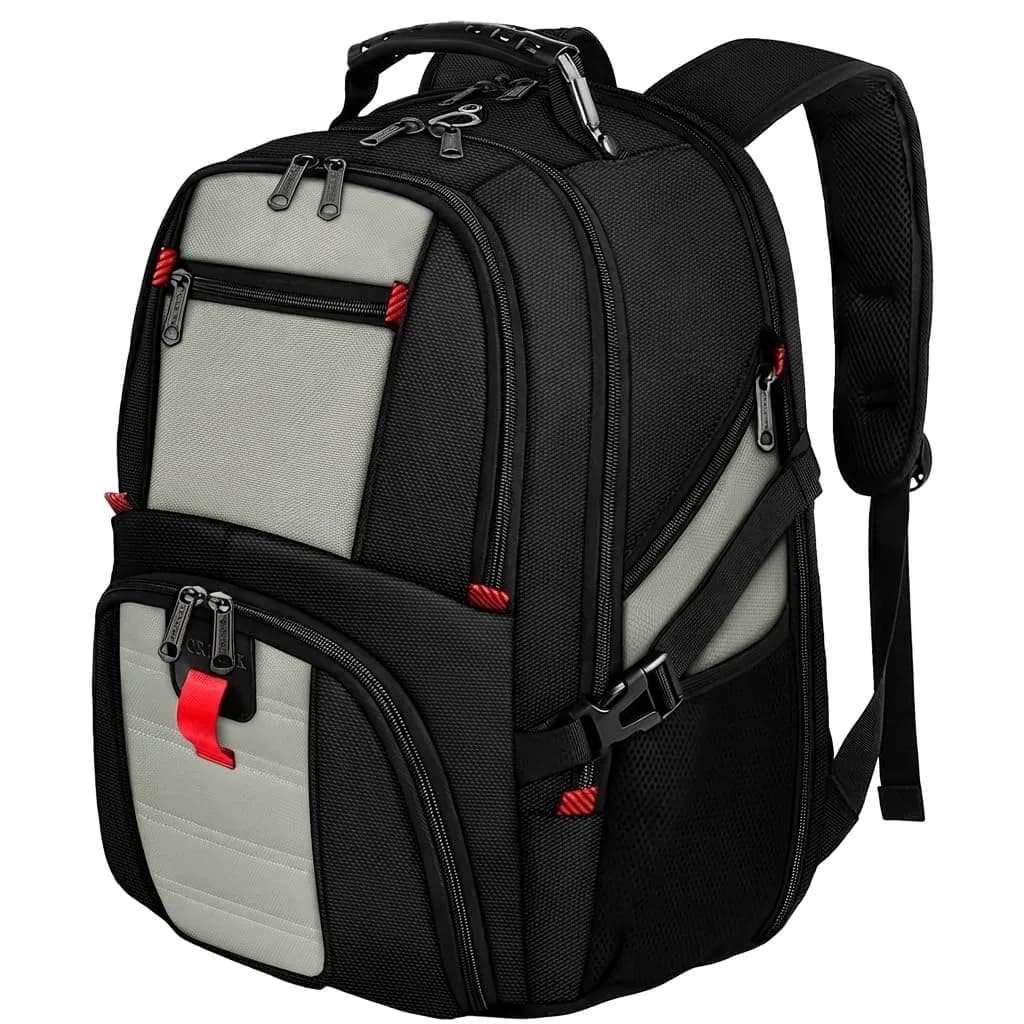 YOREPEK Large Laptop Backpack for Men, Heavy Duty Travel Backpack 49cm (19.3") | TSA Approved Carry-On — Grey / 17 Inch