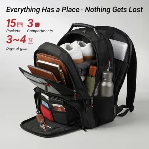 YOREPEK Large Laptop Backpack for Men, Heavy Duty Travel Backpack 43.2 cm (17 Inch) | TSA Approved Carry-On thumbnail 4